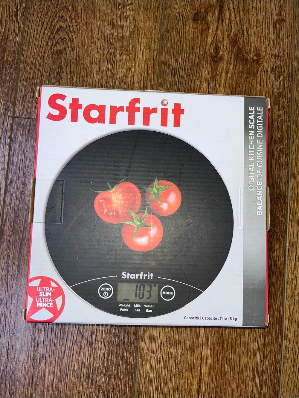 Starfrit Electronic Digital Kitchen Scale Food Red New In Box Ultra Slim Red